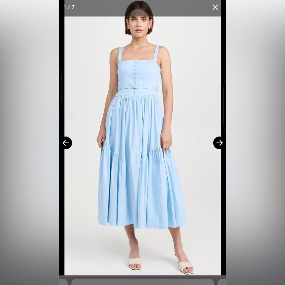 Cinq à Sept Amber Tiered Midi Dress size 8 beautiful blue starlight color - Picture 2 of 5